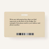 Badge Soins de santé Hôpitaux Service Photo sur mesure I (Dos)