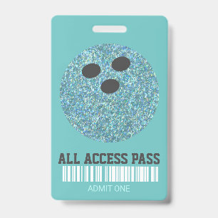 Badge Soirée de bowling, Pass VIP, Invitation, fille de