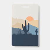 Badge Soleil désert bleu et beige (Arrière)