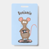 Souris drôle avec illustration de dessin animé d'a