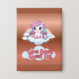 Badge Soyez Votre Propre Arc-en-Ciel Licorne Mignonne