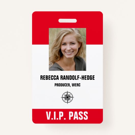 Badge SPÉCIAL EVENT V.I.P. PASS - Photo I.D. (Devant)
