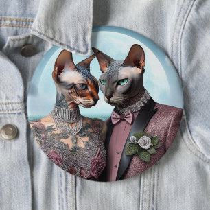 Badge Sphynx Cat Valentijn Jubileum Ronde Button 6,0 Cm