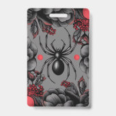 Badge Spider Floral design style gothique (Arrière)