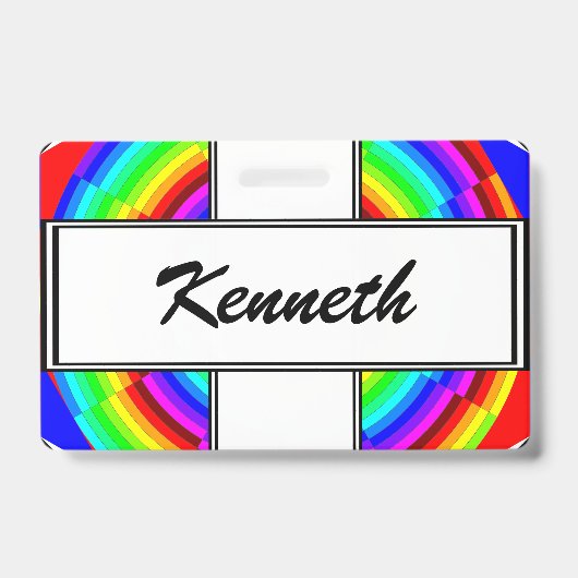 Badge Spirale arc-en-ciel par Kenneth Yoncich (Avant)