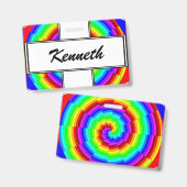 Badge Spirale arc-en-ciel par Kenneth Yoncich (Avant & arrière)