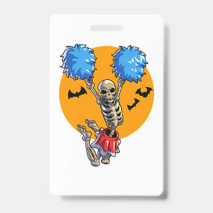 Badge Squelette de Cheerleading Halloween Cheer Maman Fi