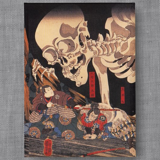 Badge Squelette japonais éffrayant - Monstre Yokai Vinta