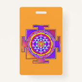 Badge Sri Yantra - Symbole hindouiste Design 1 (Dos)