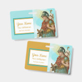 Badge St. Florian avec seau (Ciel clair; M 019) (Avant & arrière)