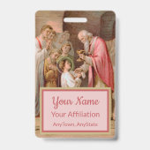 Badge St. Tarcisius recevant l'Eucharistie (BL 02) (Arrière)