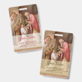 Badge St. Tarcisius recevant l'Eucharistie (BL 02) (Avant & arrière)