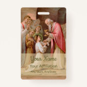 Badge St. Tarcisius recevant l'Eucharistie (BL 02) (Dos)