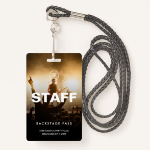 Badge Staff Crew Access Event Concert Music Festival