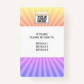 Badge Starburst Sunshine Conference Insigne d'événement (Dos)