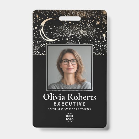 Badge Stars Moon Celestin Night ID Société Sécurité (Avant)