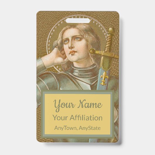 Badge Ste Jeanne d'Arc (JM 28) (Style 1) (Avant)
