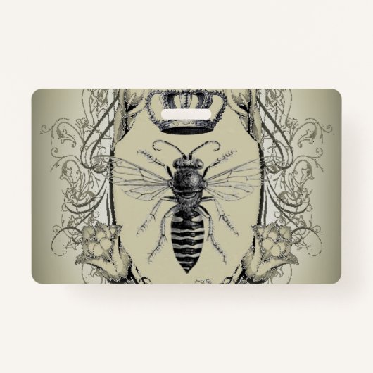 Badge steampunk beekeeper patron dame bee reine couronne (Devant)