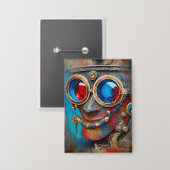 Badge Steampunk Le Portrait De L'Homme Tin (Recto/Verso)