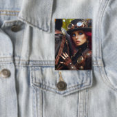 Badge Steampunk Victorian Lady Dark Rider (Insitu)