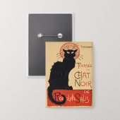 Badge Steinlen Art nouveau Chat noir chic Impression vin (Recto/Verso)