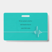 Badge Stethoscope Heartbeat ID photo Médicale (Back)