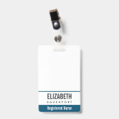 Badge Stéthoscope infirmier gris simple (Avant avec clip)