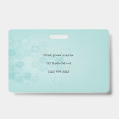 Badge Stéthoscope médical hexagonal Photo ID (Arrière)