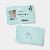 Badge Stéthoscope médical hexagonal Photo ID (Avant & arrière)