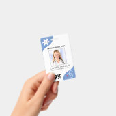 Badge Stethoscope Médicale Editable Blue NURSE (À main)