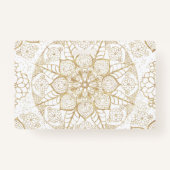 Badge Style Boho Blanc Or Mandala Floral (Dos)