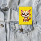 Badge Style de dessin animé de chat orange mignon - 8973 (Insitu)