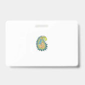 Badge Style Décoratif, Bleu Vert Foncé, Wattle (Arrière)
