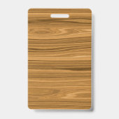 Badge Style élégant grain de bois (Arrière)