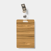 Badge Style élégant grain de bois (Arrière avec clip)