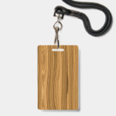 Badge Style en bois élégant de grain (Avant avec lanière)