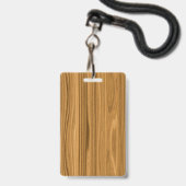 Badge Style en bois élégant de grain (Arrière avec lanière)