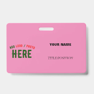 BADGE STYLÉ MODERNE PERSONNALISABLE ROSE MARQUE VERIFIÉE