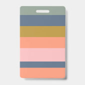 Badge Style moderne rayures Joli Nom de Terre Photo (Dos)