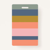 Badge Style moderne rayures Joli Nom de Terre Photo (Dos)