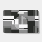 Badge Style Mondrian gris Abstrait moderne géométrique c (Arrière)