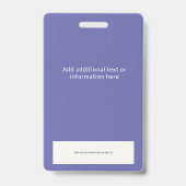 Badge Style violet vert employé photo ID et logo  (Dos)