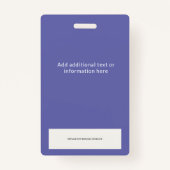 Badge Style violet vert employé photo ID et logo  (Dos)