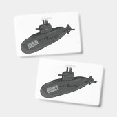 Badge Submarine cartoon illustration (Avant & arrière)