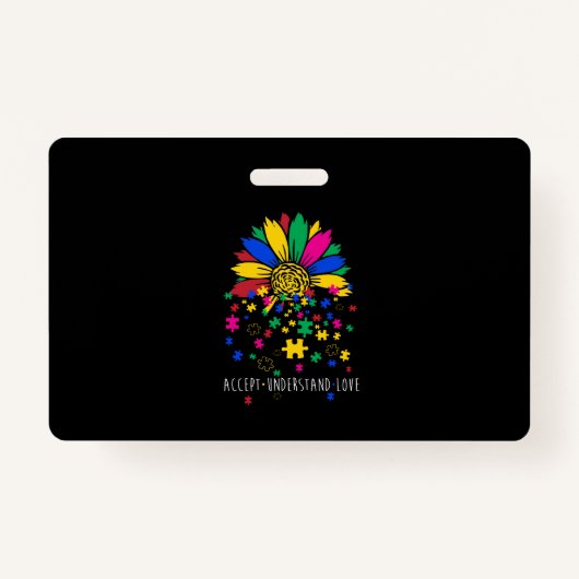 Badge Sunflower Accepter Comprendre l'Amour Monde Autism (Devant)