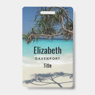 Badge Sunny Tropical Beach Ocean Paradise