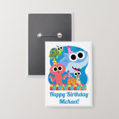 Badge Super simple | Finny Shark Confetti Anniversaire (Recto/Verso)