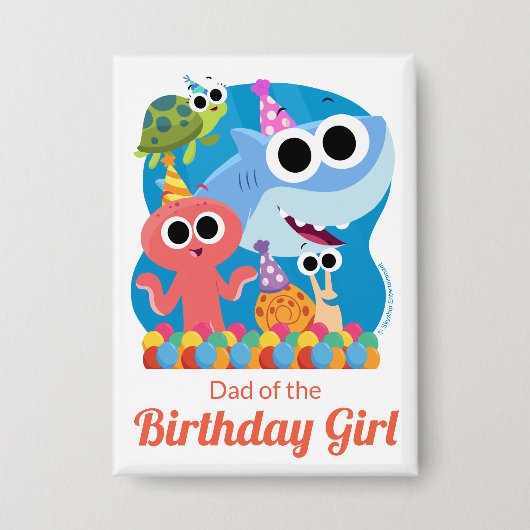 Badge Super simple | Finny Shark Confetti Anniversaire (Recto)