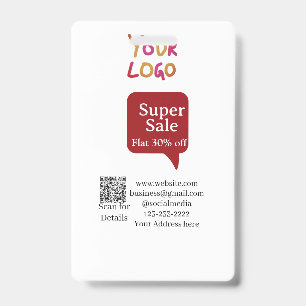 Badge super vente affaires remise scannez le code QR dét
