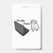 Badge Sur Mon Ordinateur Drôle De Mème De Chat Blanc (Avant)